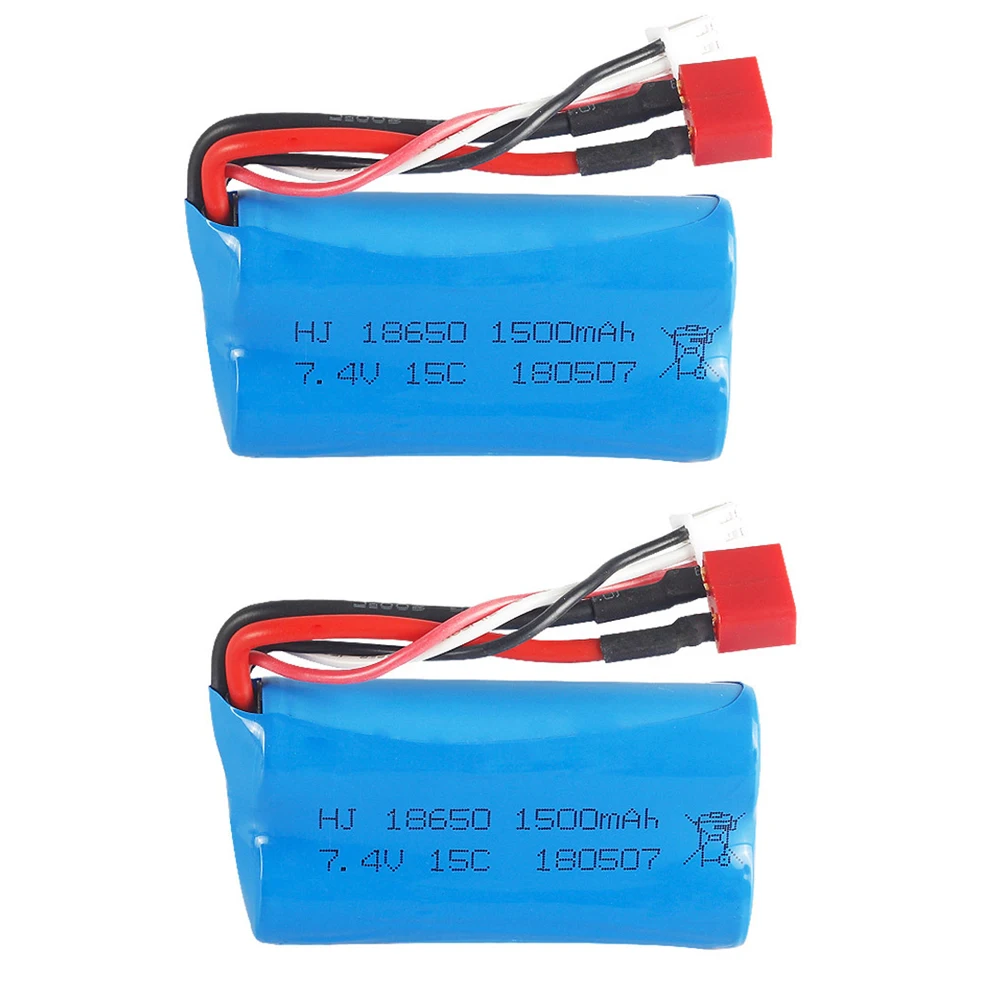 

2PCS/lot 7.4V 1500mAh lipo Battery T Plug for Wltoys 12428 12401 12402 12403 12404 12423 FY-03 FY01 FY02 rc toy battery 18650