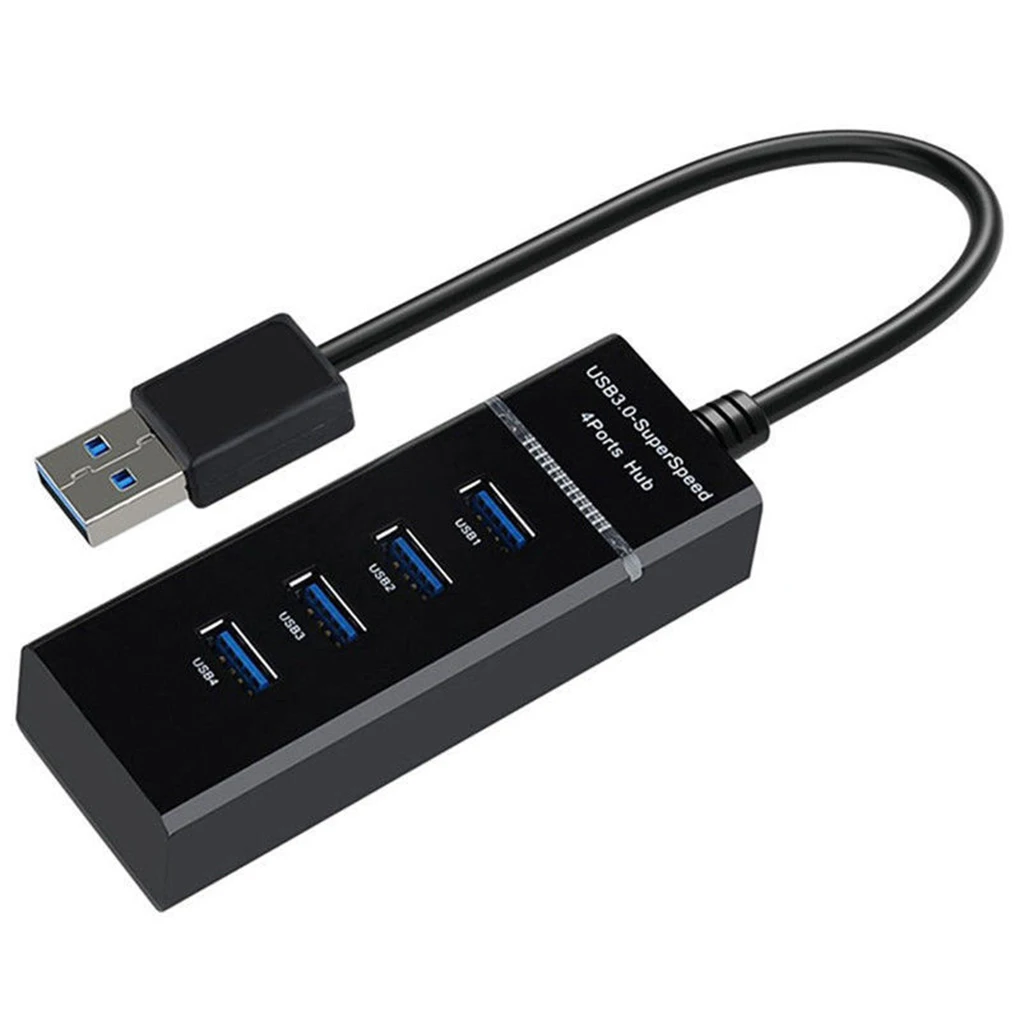 

USB 3,0 концентратор с 4 портами, 5 Гбит/с, высокоскоростной расширитель, мульти-usb-хаб, разветвитель, адаптер, кабель