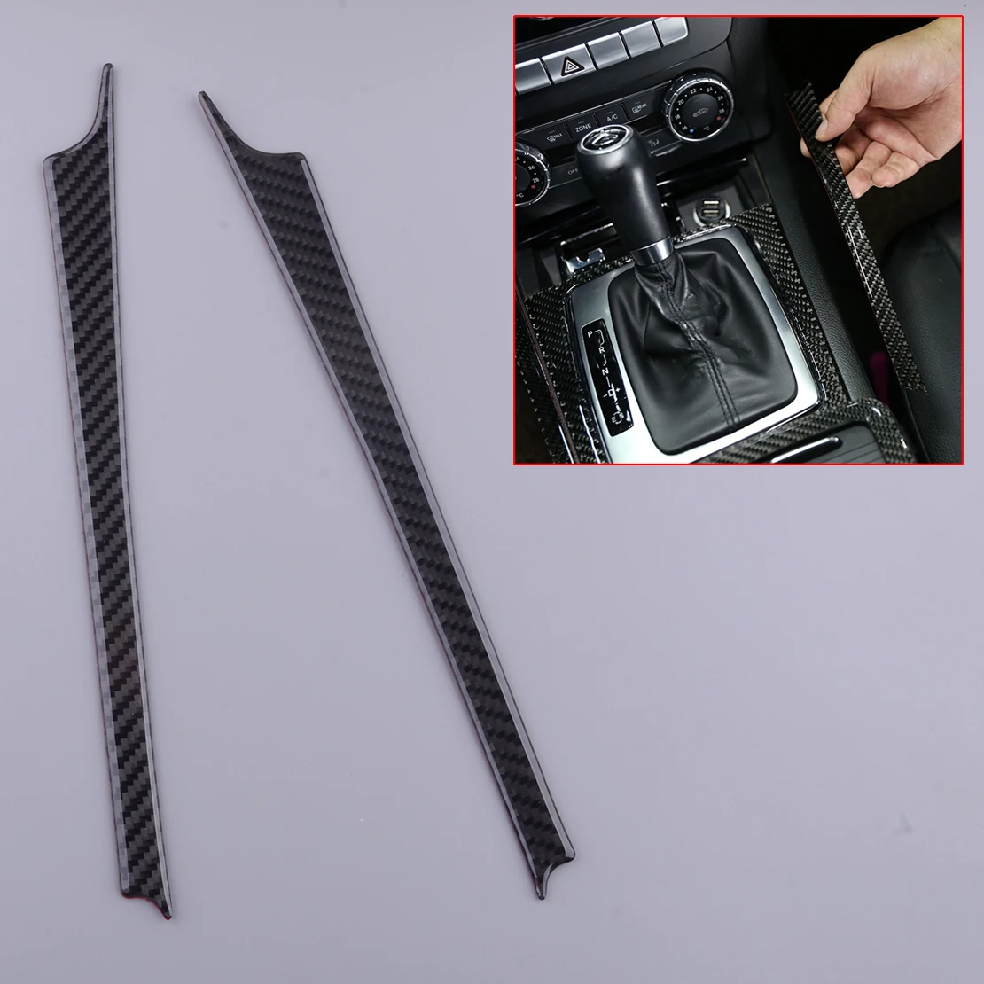 2Pcs Carbon Fiber Black Console Gear Shift Side Cover Trim Fit for Mercedes-Benz C Class W204 2007 2008 2009 2010 2011 2012 2013
2Pcs Carbon Fiber Black Console Gear Shift Side Cover Trim Fit for Mercedes-Benz C Class W204 2007 2008 2009 2010 2011 2012 2013