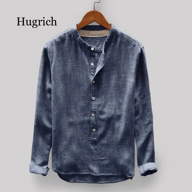 Vintage Men Casual Shirt Long Sleeve Cotton Linen Stand Collar Solid Business Streetwear Henley Shirts Men Harajuku 2021
Vintage Men Casual Shirt Long Sleeve Cotton Linen Stand Collar Solid Business Streetwear Henley Shirts Men Harajuku 2021
