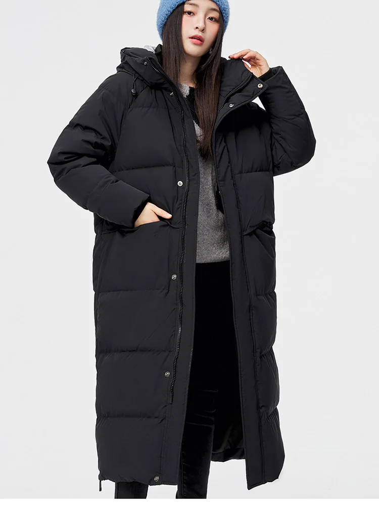 Теплые зимние женские толстые пуховики длинная Модная брендовая куртка с