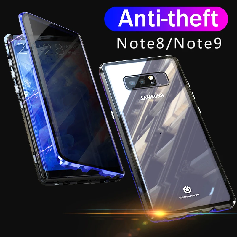Конфиденциальный металлический магнитный чехол для телефона samsung S8 S9 S10 S11 Plus Note 8 9