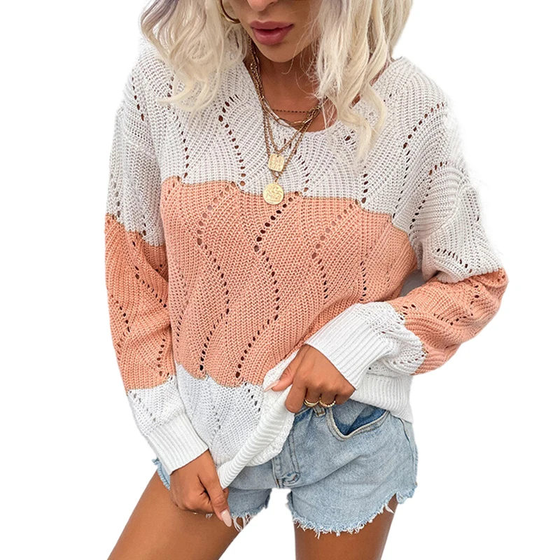 Женский трикотажный свитер в полоску, осенний свитер с длинным рукавом
Женский трикотажный свитер в полоску, осенний свитер с длинным рукавом