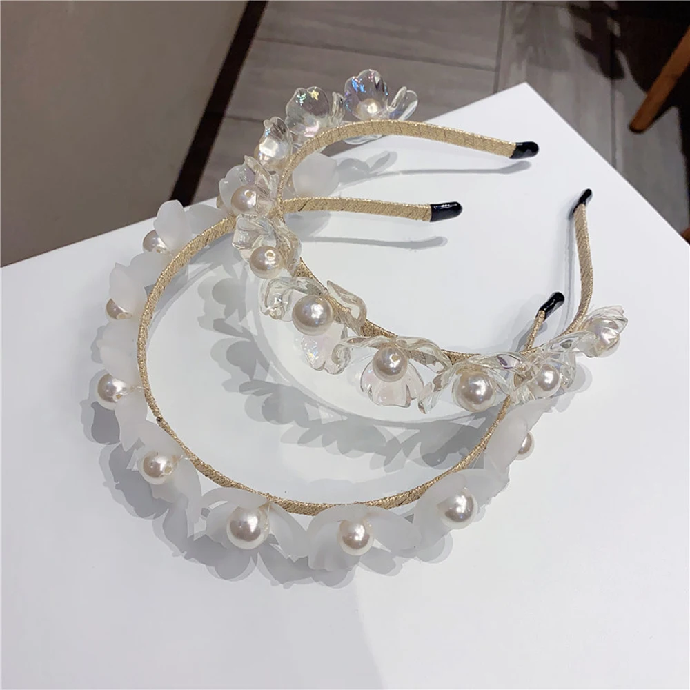 Hair Accessories New Women Hairband Headwear Non-slip Pearl Headband Braided Tool Transparent Flower Flower Hair Hoop
Hair Accessories New Women Hairband Headwear Non-slip Pearl Headband Braided Tool Transparent Flower Flower Hair Hoop
