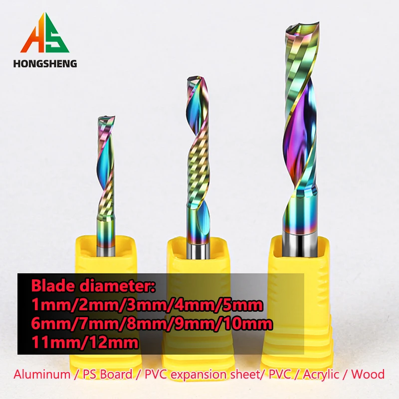 Single Flute Wood milling cutter 1To 12mm CARBID END MILL DLC Color Coating For ACRYL PLASTIC Aluminium ROUTER BIT Woodwork TOOL
Single Flute Wood milling cutter 1To 12mm CARBID END MILL DLC Color Coating For ACRYL PLASTIC Aluminium ROUTER BIT Woodwork TOOL