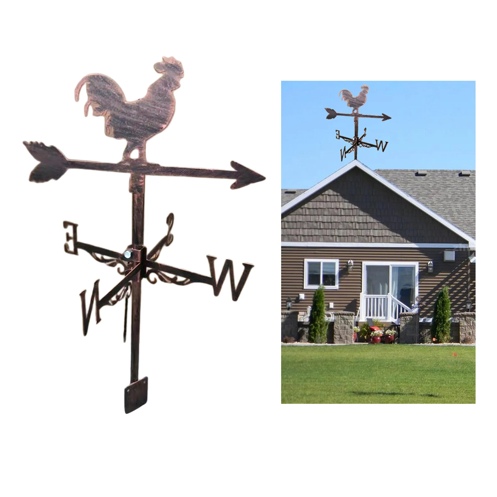 Cocks Stainless Steel Weather Vane, Farm Retro Durable Scene Garden Weather Vane Garden Yard Easy Use and Install
Cocks Stainless Steel Weather Vane, Farm Retro Durable Scene Garden Weather Vane Garden Yard Easy Use and Install