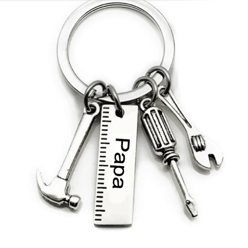 Stainless Steel Keychain with Mini Simulation Wrench Tool Pendant 9*28cm Key Buckle with Letters Gift for Father's Day A
Stainless Steel Keychain with Mini Simulation Wrench Tool Pendant 9*28cm Key Buckle with Letters Gift for Father's Day A