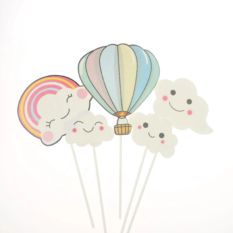 Cake Topper Decoration Rainbow Clouds Hot-air Balloon Flags Birthday Cupcake Topper Wedding Bride Party Baby Shower Baking DIY
Cake Topper Decoration Rainbow Clouds Hot-air Balloon Flags Birthday Cupcake Topper Wedding Bride Party Baby Shower Baking DIY