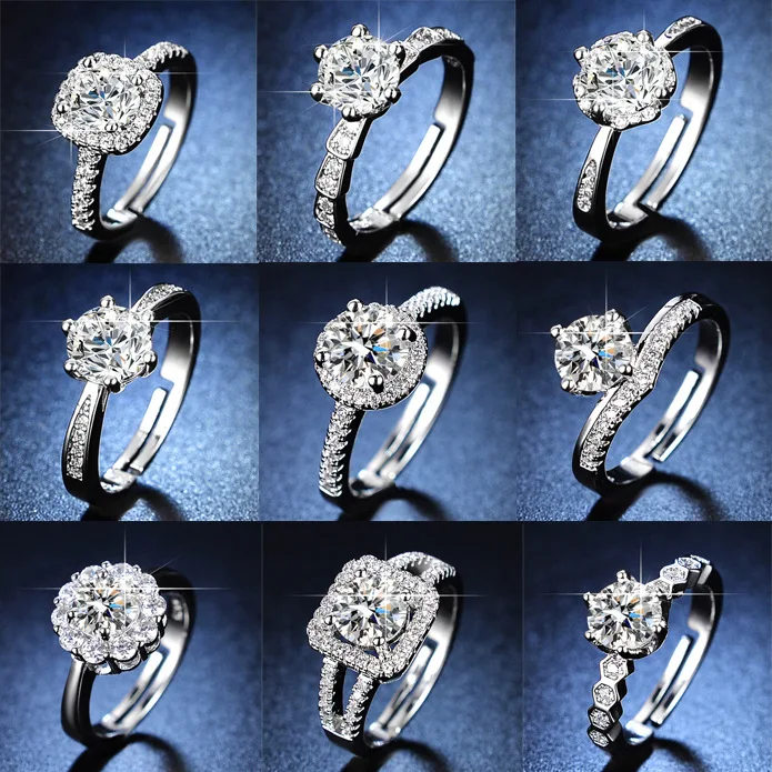 Yayi Jewelry Princess Cut White 1CT Cubic Zirconia Simulation Mozambique's Drill Stamped Silver Color Open Adjustable Rings
Yayi Jewelry Princess Cut White 1CT Cubic Zirconia Simulation Mozambique's Drill Stamped Silver Color Open Adjustable Rings