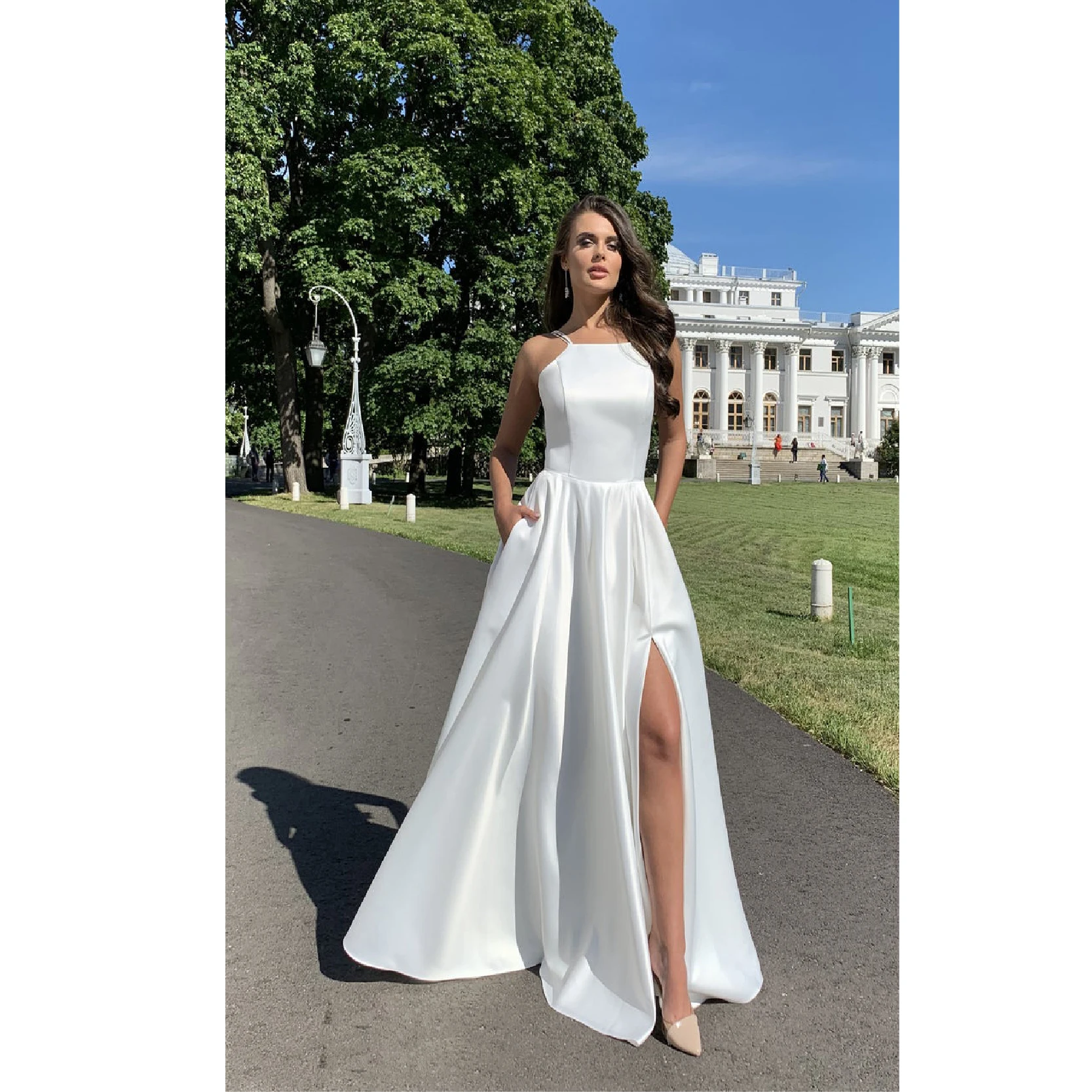 2021 New Arrival Ladies Dress Casual Brand Sleeveless Suspender Halter Pure Color Satin Elegant Gown Suitable for Formal Partie
2021 New Arrival Ladies Dress Casual Brand Sleeveless Suspender Halter Pure Color Satin Elegant Gown Suitable for Formal Partie