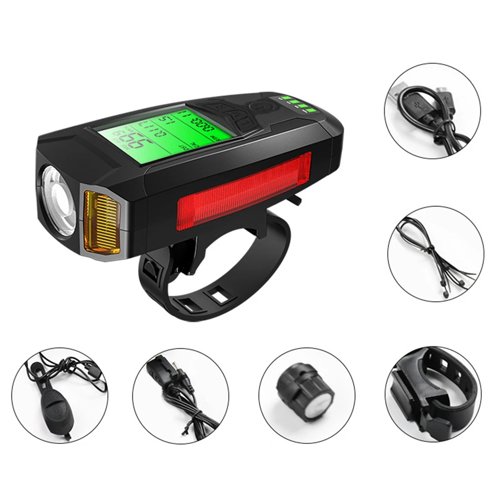 USB Bicycle Flashlight Multifunction 5 LED Bike Front Light Waterproof Headlight Odometer Cycling Accessories
USB Bicycle Flashlight Multifunction 5 LED Bike Front Light Waterproof Headlight Odometer Cycling Accessories