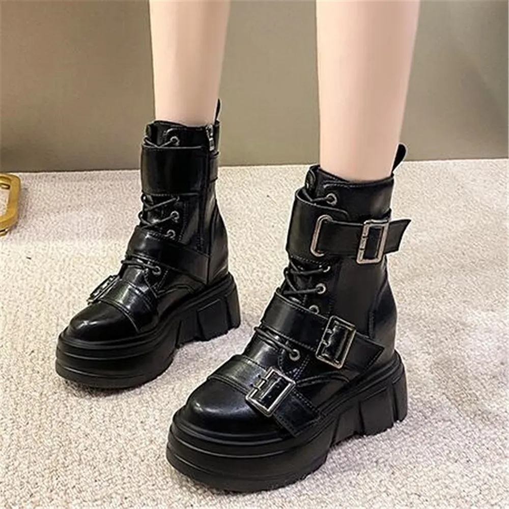 New Thick Heel Ankle Boots Side Zip Chunky Sneakers Women High Heels Autumn Winter Female Wedges Shoes Buckle Platform Punk Boot
New Thick Heel Ankle Boots Side Zip Chunky Sneakers Women High Heels Autumn Winter Female Wedges Shoes Buckle Platform Punk Boot