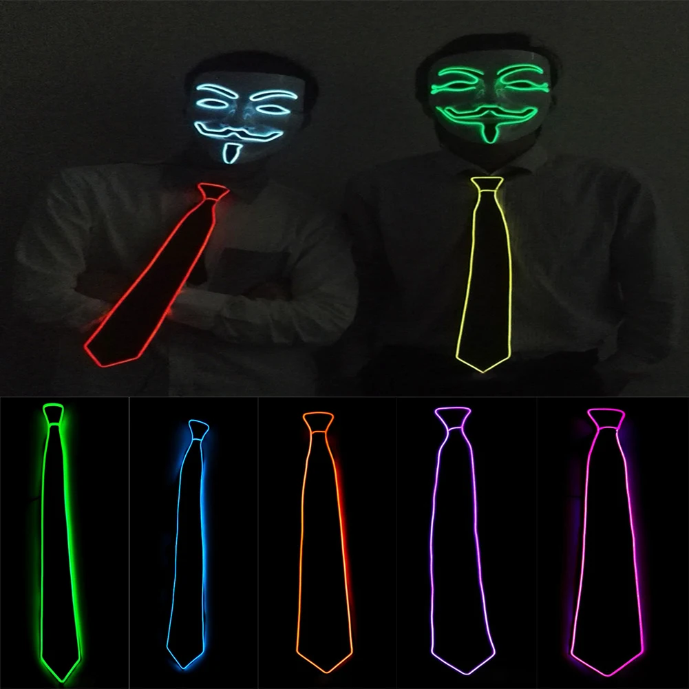 7 Style Fashion Men EL Wire Neck Tie Stripe LED Flashing Striped Glowing Neon Making Fashion Accessories Luminous Men Necktie
7 Style Fashion Men EL Wire Neck Tie Stripe LED Flashing Striped Glowing Neon Making Fashion Accessories Luminous Men Necktie