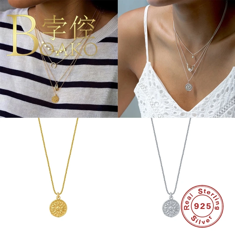 BOAKO Retro Round Necklace For Women 925 Sterling Silver Jewelry Fashionable Luxury Gargantilla Plata De Ley 925 Chain #9.4
BOAKO Retro Round Necklace For Women 925 Sterling Silver Jewelry Fashionable Luxury Gargantilla Plata De Ley 925 Chain #9.4
