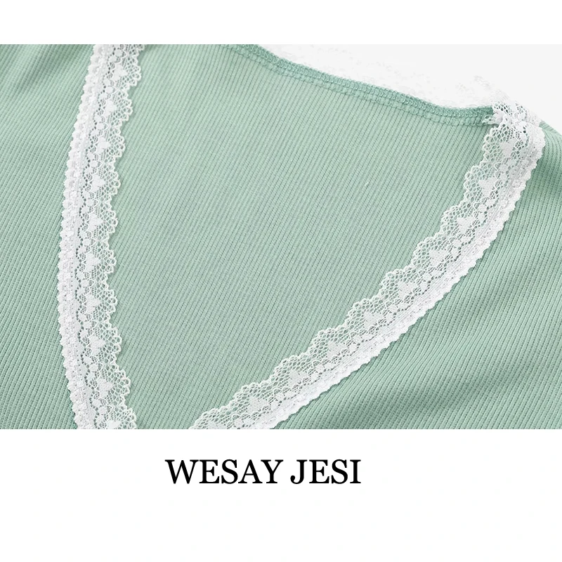 WESAY JESI Spring New Women's Tops Classic Ribbed Trim Fashion Temperament Round Neck Ladies T-Shirts Black And White Stitching
WESAY JESI Spring New Women's Tops Classic Ribbed Trim Fashion Temperament Round Neck Ladies T-Shirts Black And White Stitching