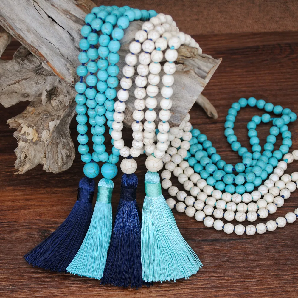 Bohemia Turquoises Beads Long Tassel Necklaces for Women Blue Natural Stone Statement Choker Necklace Sweater Chain Boho Jewelry
Bohemia Turquoises Beads Long Tassel Necklaces for Women Blue Natural Stone Statement Choker Necklace Sweater Chain Boho Jewelry