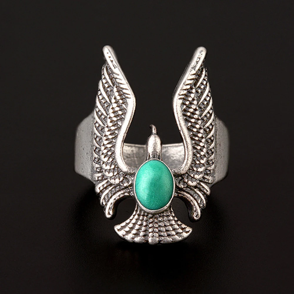 Anztilam Punk 316L Stainless Steel Eagle Wing Ring With Blue Turquoise for Men Women Goth Finger Ring Jewelry
Anztilam Punk 316L Stainless Steel Eagle Wing Ring With Blue Turquoise for Men Women Goth Finger Ring Jewelry