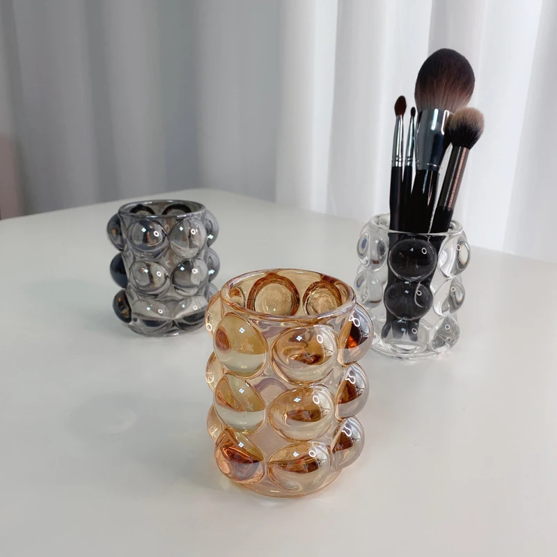 Multi-purpose creative transparent crystal glass pen holder ornaments Nordic ins ball makeup brush storage bucket
Multi-purpose creative transparent crystal glass pen holder ornaments Nordic ins ball makeup brush storage bucket