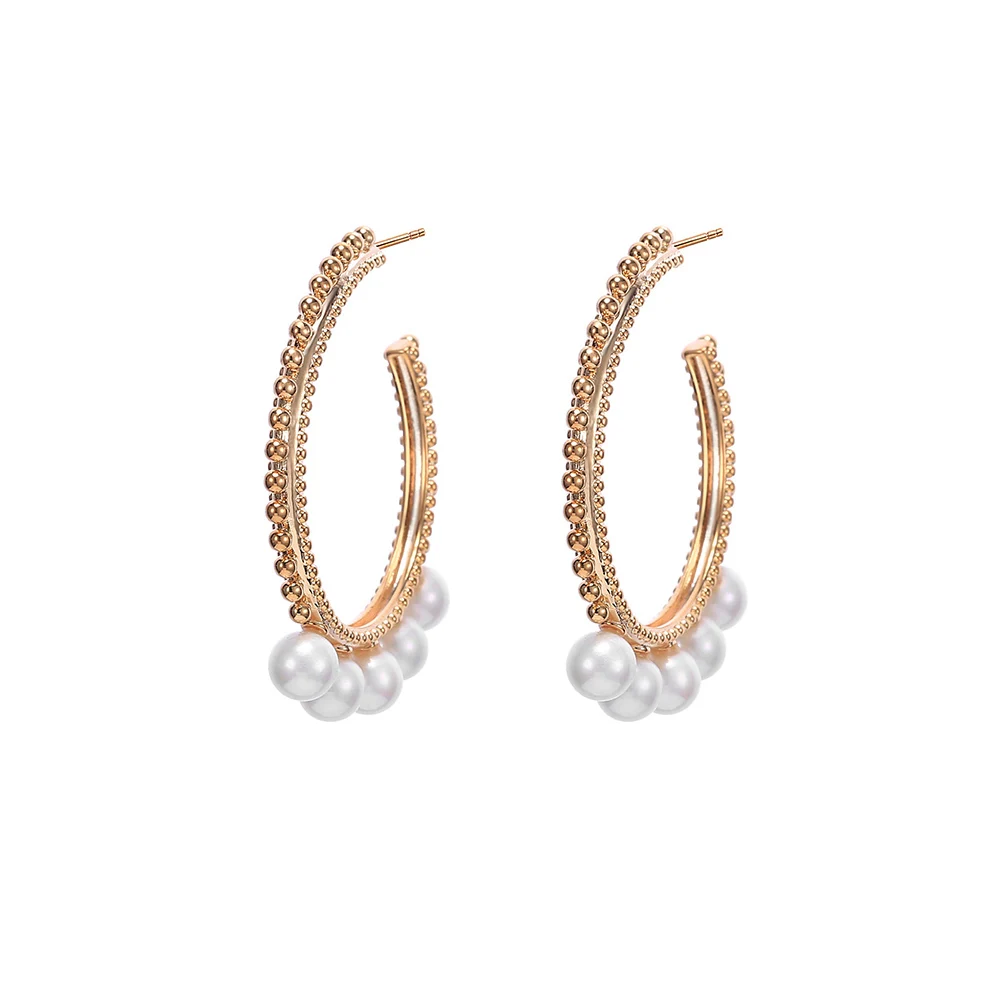 Small Round Beads Pearl Earrings for Women Elegant Women Trendy Gold Circle Earrings 2019 New Trendy Jewelry
Small Round Beads Pearl Earrings for Women Elegant Women Trendy Gold Circle Earrings 2019 New Trendy Jewelry