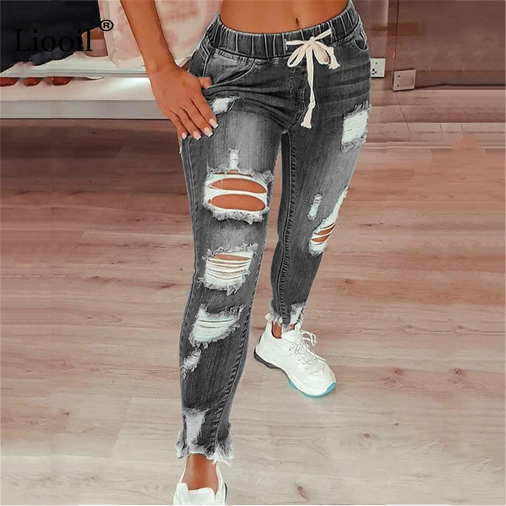 Liooil Plus Size Ripped Skinny Jeans For Women 2021 Streetwear Mid Waist Wash Distressed Trouser Sexy Hole Denim Pencil Pants
Liooil Plus Size Ripped Skinny Jeans For Women 2021 Streetwear Mid Waist Wash Distressed Trouser Sexy Hole Denim Pencil Pants