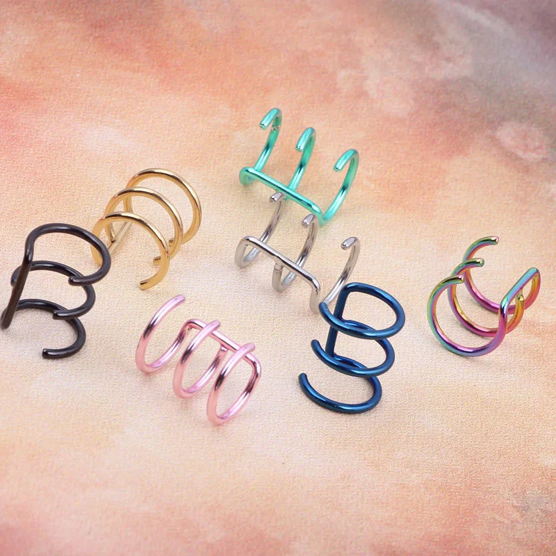 2pcs Fashion Non Piercing Stainless Steel Double Hoop Ear Cuff Clip On Clip Earring Tragus Cartilage Closure Rings Accessories
2pcs Fashion Non Piercing Stainless Steel Double Hoop Ear Cuff Clip On Clip Earring Tragus Cartilage Closure Rings Accessories