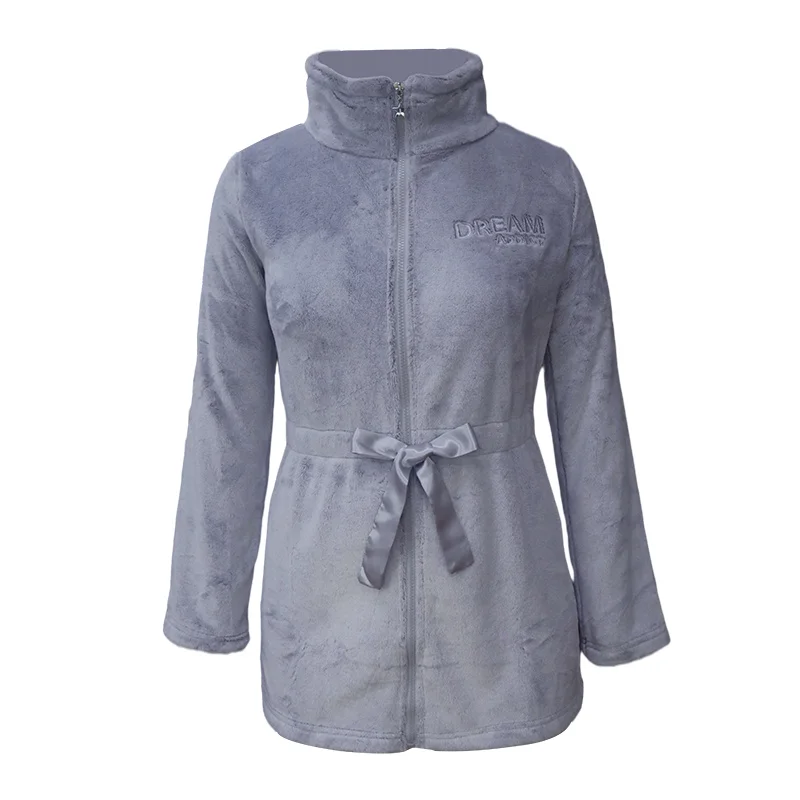 Women Carol Fleece Longewear Winter Warm Plush Bathrobe with Ribbon Waistband Pajamas Zip Through Nightgown Ladies Homewear
Women Carol Fleece Longewear Winter Warm Plush Bathrobe with Ribbon Waistband Pajamas Zip Through Nightgown Ladies Homewear