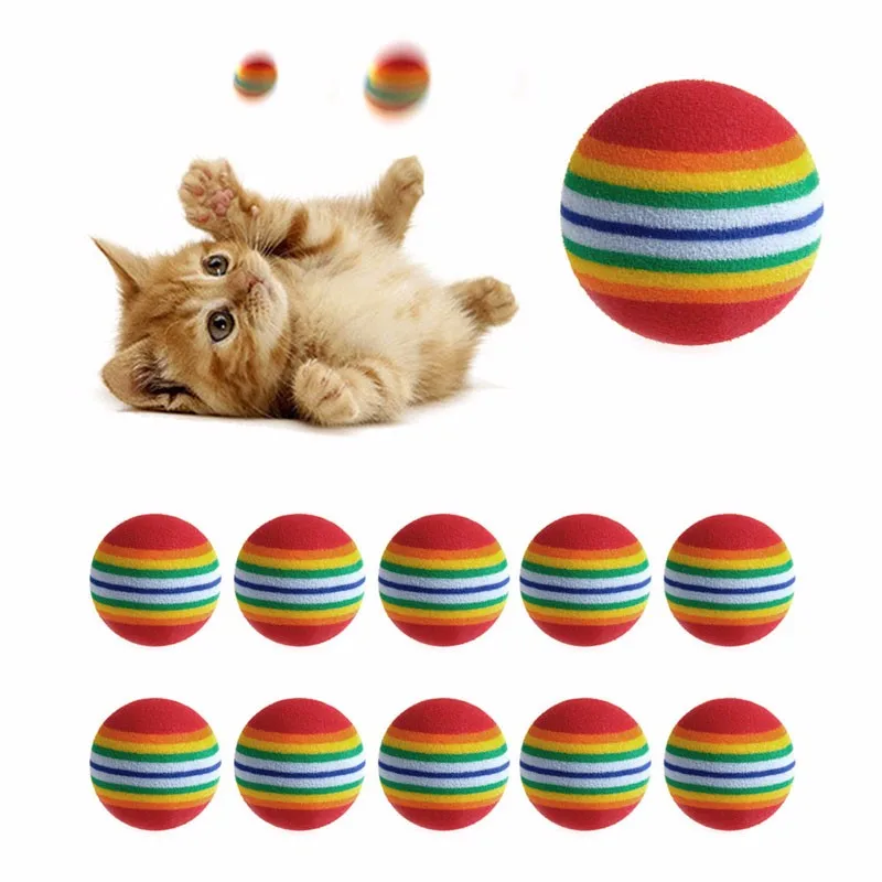 

1 шт. красочные игрушки для домашних животных, кошек, мячи для вытаскивания, тренировочные интерактивные игрушки для собак, Радужный мяч из п...