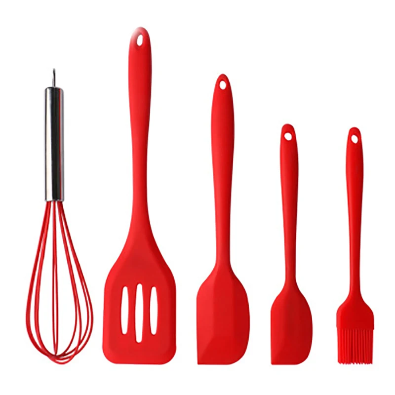 New Multicolor 5pcs Baking Cooking Silicone Scraper Eggbeater Brush Leak-proof Shovel Multifunctional Kitchen Tool
New Multicolor 5pcs Baking Cooking Silicone Scraper Eggbeater Brush Leak-proof Shovel Multifunctional Kitchen Tool
