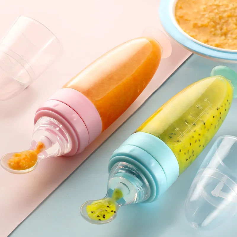 90ML Safe Newborn Baby Feeding Bottle Toddler Silicone Squeeze Feeding Spoon Milk Bottle Baby Training Feeder Food Supplement
90ML Safe Newborn Baby Feeding Bottle Toddler Silicone Squeeze Feeding Spoon Milk Bottle Baby Training Feeder Food Supplement