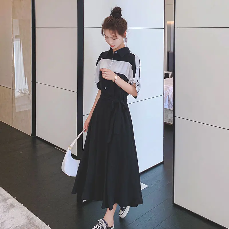 2021 summer new royal elder sister light cooked wind design contrast color stitching shirt skirt
2021 summer new royal elder sister light cooked wind design contrast color stitching shirt skirt