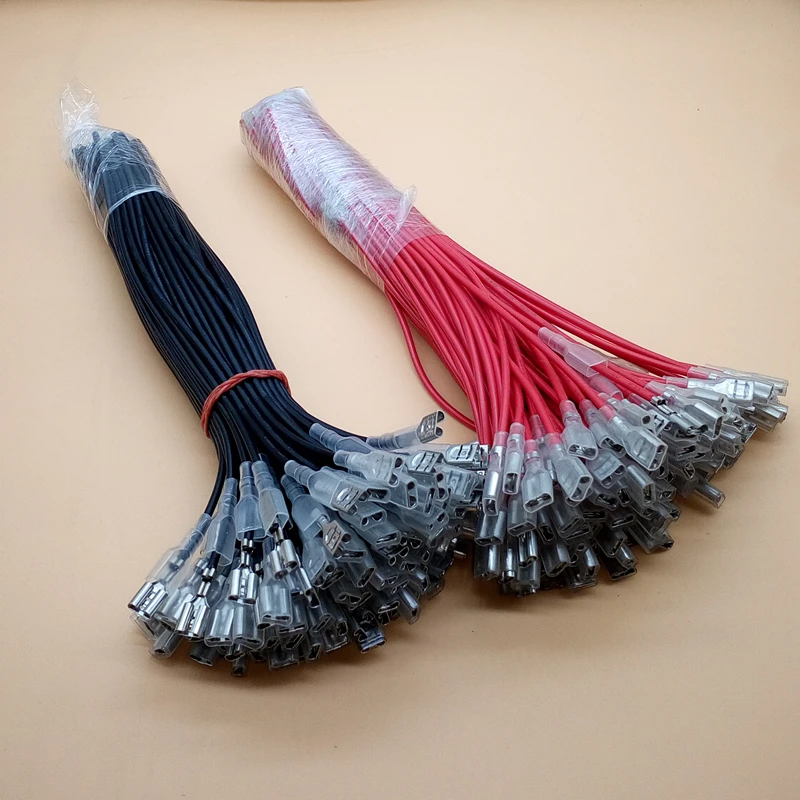 100Pcs 6.3mm Female Spade Crimp Terminals Wire Connector 20CM 22AWG Red and Black
100Pcs 6.3mm Female Spade Crimp Terminals Wire Connector 20CM 22AWG Red and Black