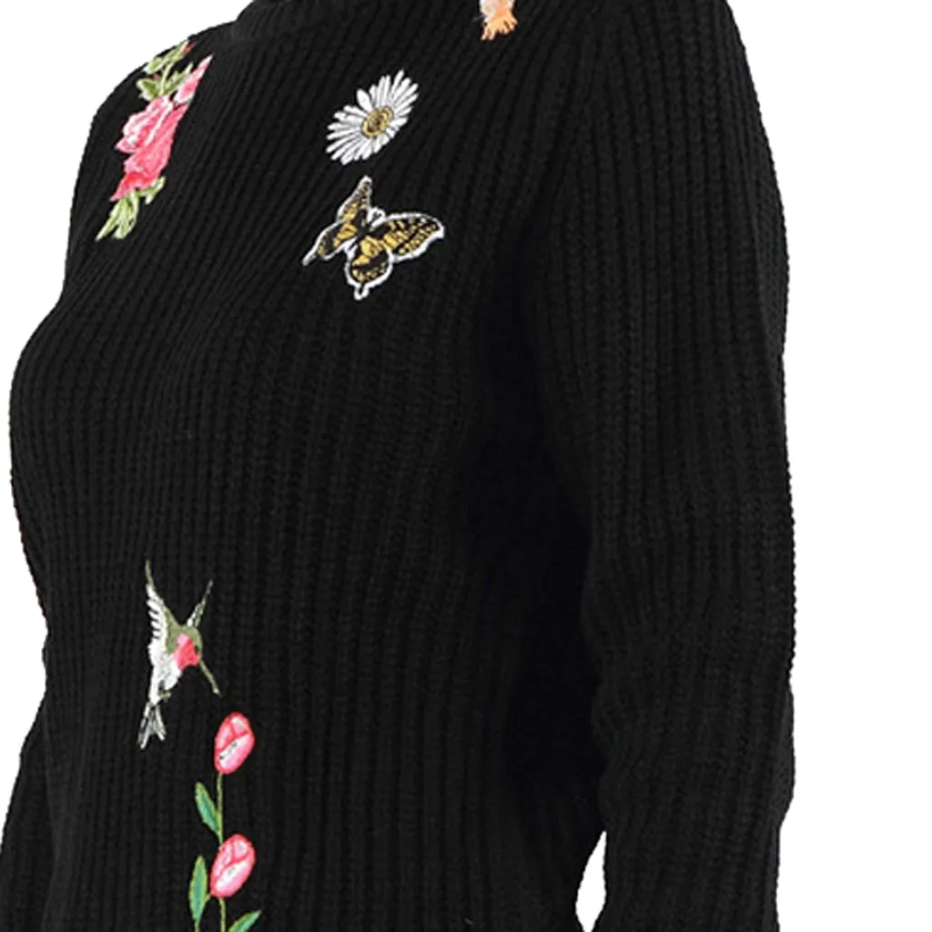 2019 Autumn Winter Casual Sweater Women Chinese flower bird Embroidery Harajuku Knitted Pullover Sweater Women Tops Pull Femme
2019 Autumn Winter Casual Sweater Women Chinese flower bird Embroidery Harajuku Knitted Pullover Sweater Women Tops Pull Femme