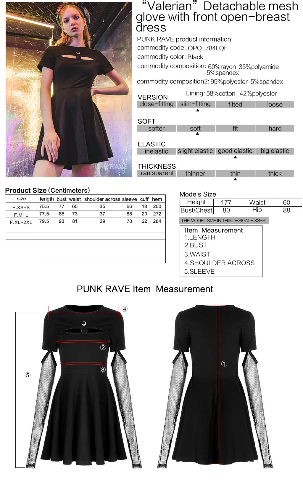 PUNKRAVE Womens "Valerian" Detachable Mesh Glove Stretch Knitted Dress Gothic Daily A-line Breathable Half Dress
PUNKRAVE Womens "Valerian" Detachable Mesh Glove Stretch Knitted Dress Gothic Daily A-line Breathable Half Dress