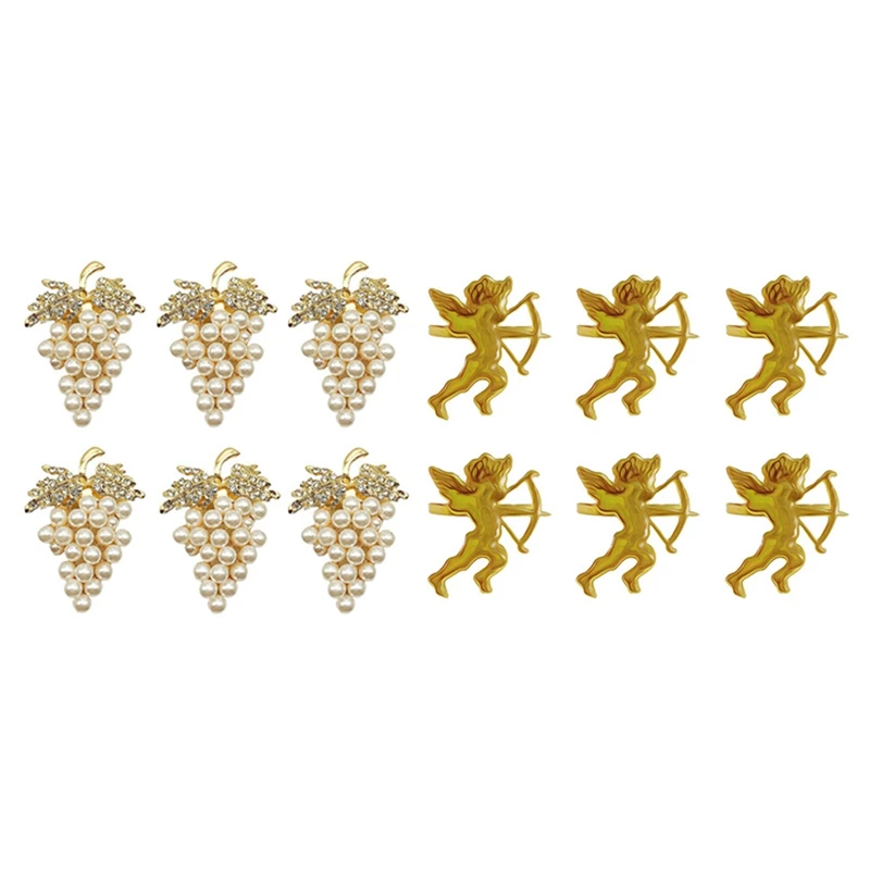 12PCS Grapes Napkin Rings With Valentine's Day Napkin Rings Cupid Gold Napkin Ring
12PCS Grapes Napkin Rings With Valentine's Day Napkin Rings Cupid Gold Napkin Ring