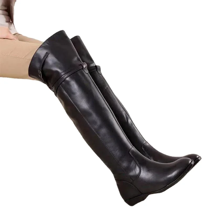 2021 Winter New Two-Layer Leather Leather Flat over-the-Knee Boots Chunky Heel Women's Boots Low Heel Boots Belt Buckle
2021 Winter New Two-Layer Leather Leather Flat over-the-Knee Boots Chunky Heel Women's Boots Low Heel Boots Belt Buckle