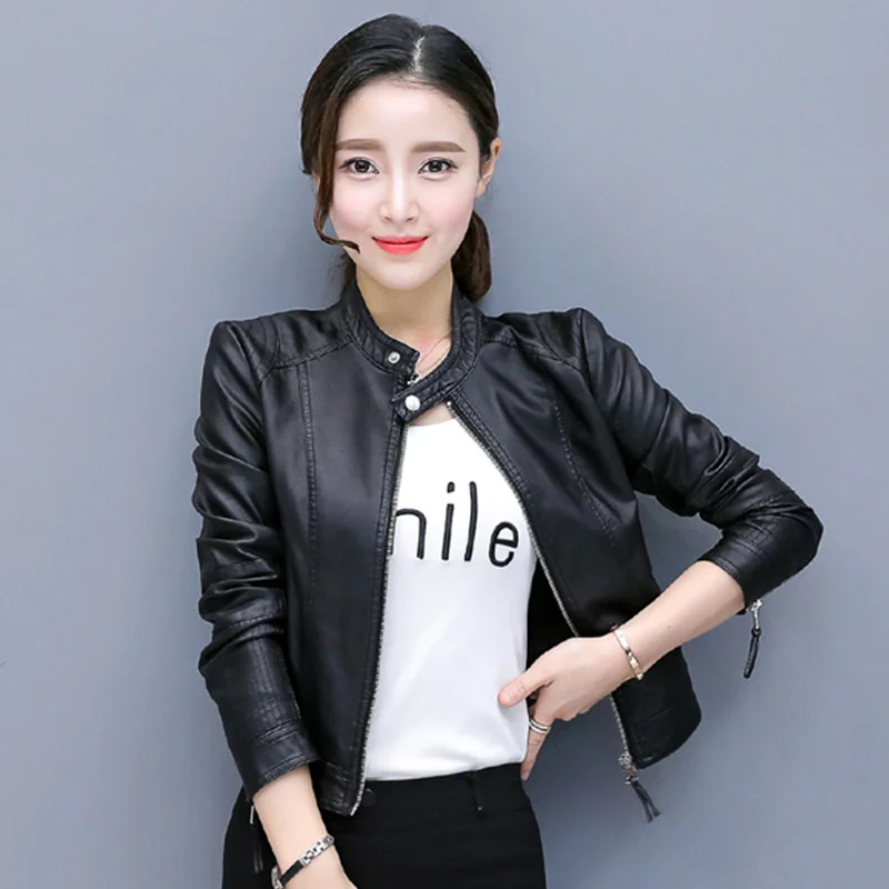 Spring and autumn new leather clothes women's Korean women's leather jacket slim fit short motorcycle coat
Spring and autumn new leather clothes women's Korean women's leather jacket slim fit short motorcycle coat
