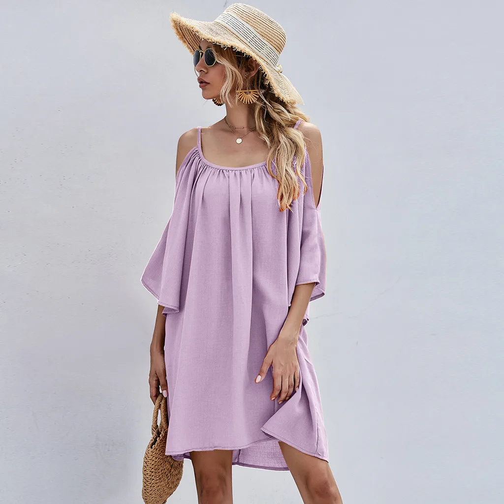 KANCOOLD dress sweet Ladies Loose Solid O-neck Half Sleeve Backless Mini Dress Vacation style fashion new dress women 20627
KANCOOLD dress sweet Ladies Loose Solid O-neck Half Sleeve Backless Mini Dress Vacation style fashion new dress women 20627