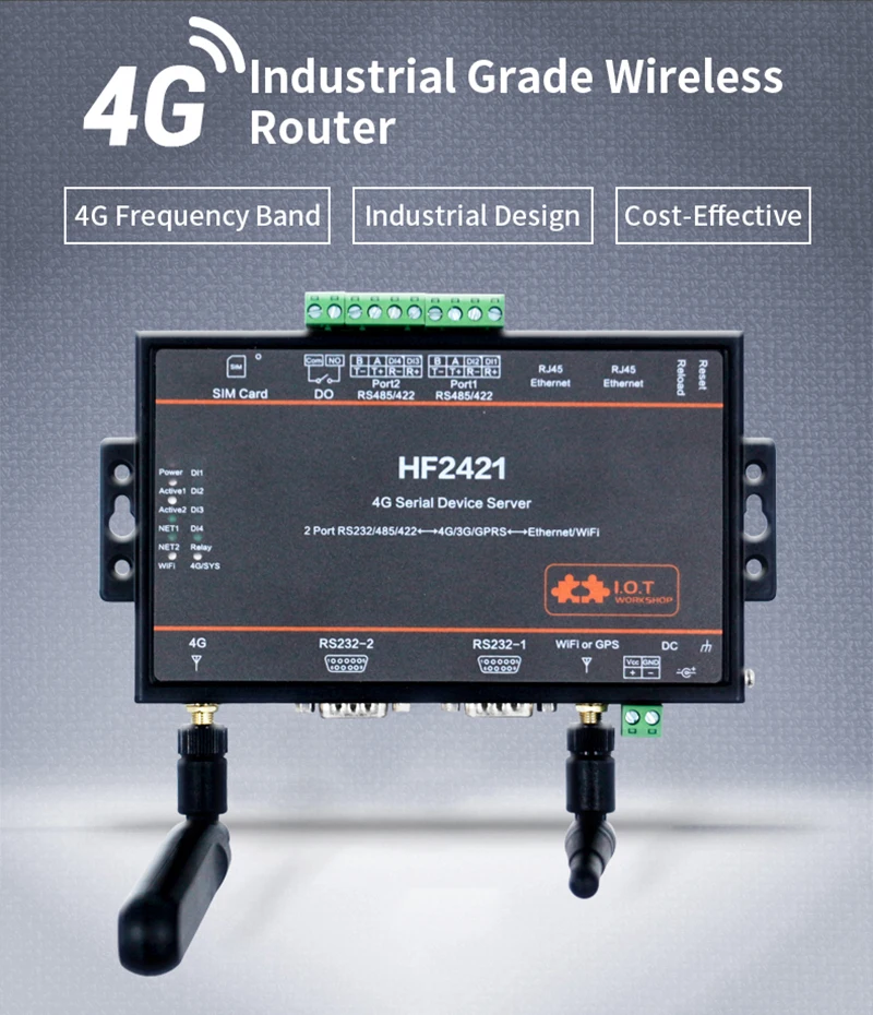 2-портовый последовательный сервер RS232 RS485 RS422 до 4G 3G GPRS к RJ45 Ethernet Wifi конвертер Промышленные беспроводные 4G роутеры
2-портовый последовательный сервер RS232 RS485 RS422 до 4G 3G GPRS к RJ45 Ethernet Wifi конвертер Промышленные беспроводные 4G роутеры