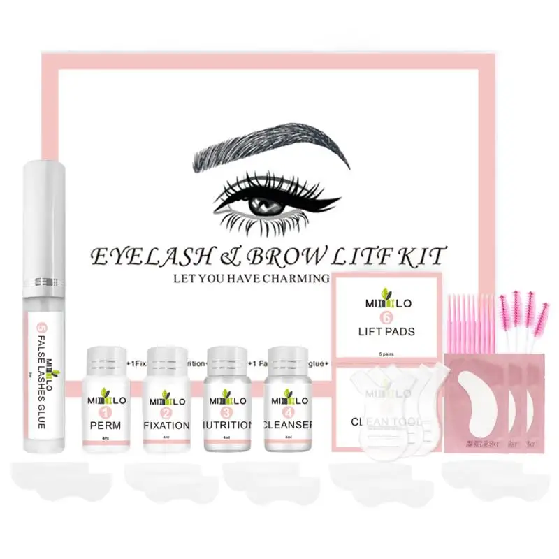 

2-In-1 Eyebrow Eyelashes Lift Kit Eyebrow Curling DIY Perm Professional Lift Set Trendy Fuller Brow Look Curled False Lashes