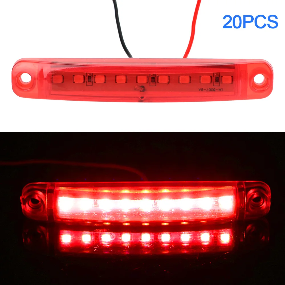 LEEPEE Tail indicators Parking Lights Red 9 LED 24V Lamps 20Pcs/set For Bus Truck Trailer Parking Lights Side Marker Lights
LEEPEE Tail indicators Parking Lights Red 9 LED 24V Lamps 20Pcs/set For Bus Truck Trailer Parking Lights Side Marker Lights