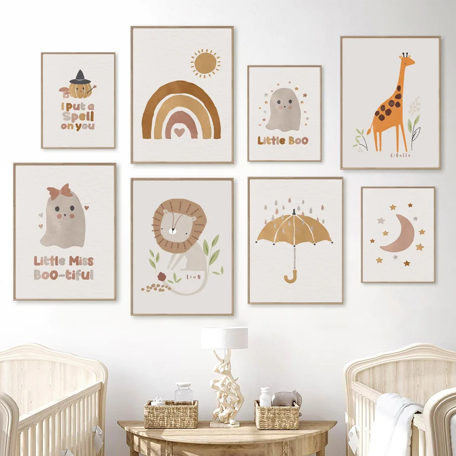 Cartoon Boho Lion Giraffe Umbrella Rainbow Nursery Wall Art Print Canvas Painting Nordic Poster Wall Pictures Kids Room Decor
Cartoon Boho Lion Giraffe Umbrella Rainbow Nursery Wall Art Print Canvas Painting Nordic Poster Wall Pictures Kids Room Decor