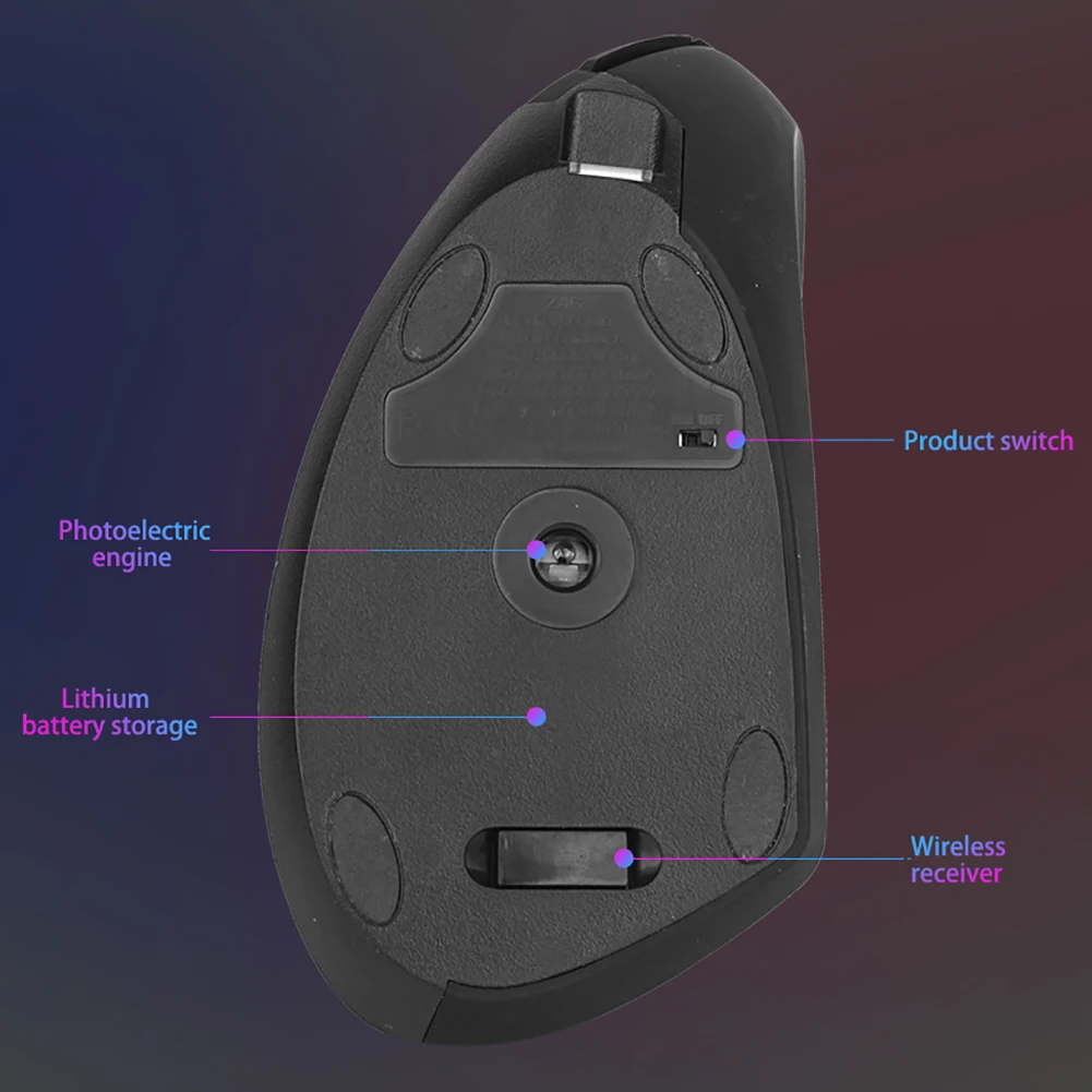 Wireless Mouse Ergonomic Optical 2.4G 1200/1400/1600DPI Colorful Light Wrist Healing Vertical Mice Gaming Mouse
Wireless Mouse Ergonomic Optical 2.4G 1200/1400/1600DPI Colorful Light Wrist Healing Vertical Mice Gaming Mouse