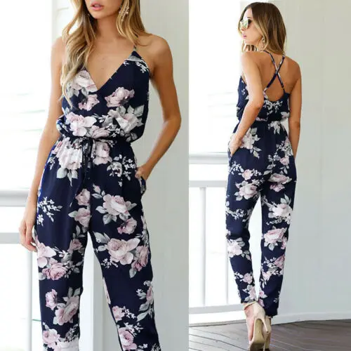 Summer Women Ladies Playsuit Party Jumpsuit V Neck Floral Bandge Romper High Waist Long Trousers Pants Clubwear Jumpsuit women
Summer Women Ladies Playsuit Party Jumpsuit V Neck Floral Bandge Romper High Waist Long Trousers Pants Clubwear Jumpsuit women