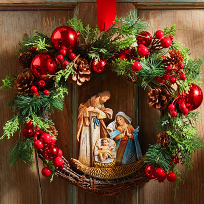 2022 Sacred Christmas Wreath With Lights Artificial Hanging Ornaments Front Door Wall Decorations Merry Christmas Tree Wreath
2022 Sacred Christmas Wreath With Lights Artificial Hanging Ornaments Front Door Wall Decorations Merry Christmas Tree Wreath