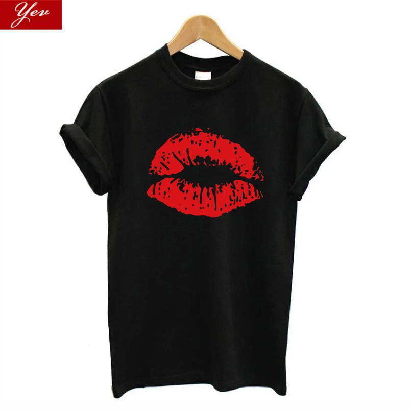 2021 Red lip Women T Shirt Short Sleeve Hipster Tee Shirt Femme Summer Casual Plus Size Funny T Shirt Women Tops
2021 Red lip Women T Shirt Short Sleeve Hipster Tee Shirt Femme Summer Casual Plus Size Funny T Shirt Women Tops