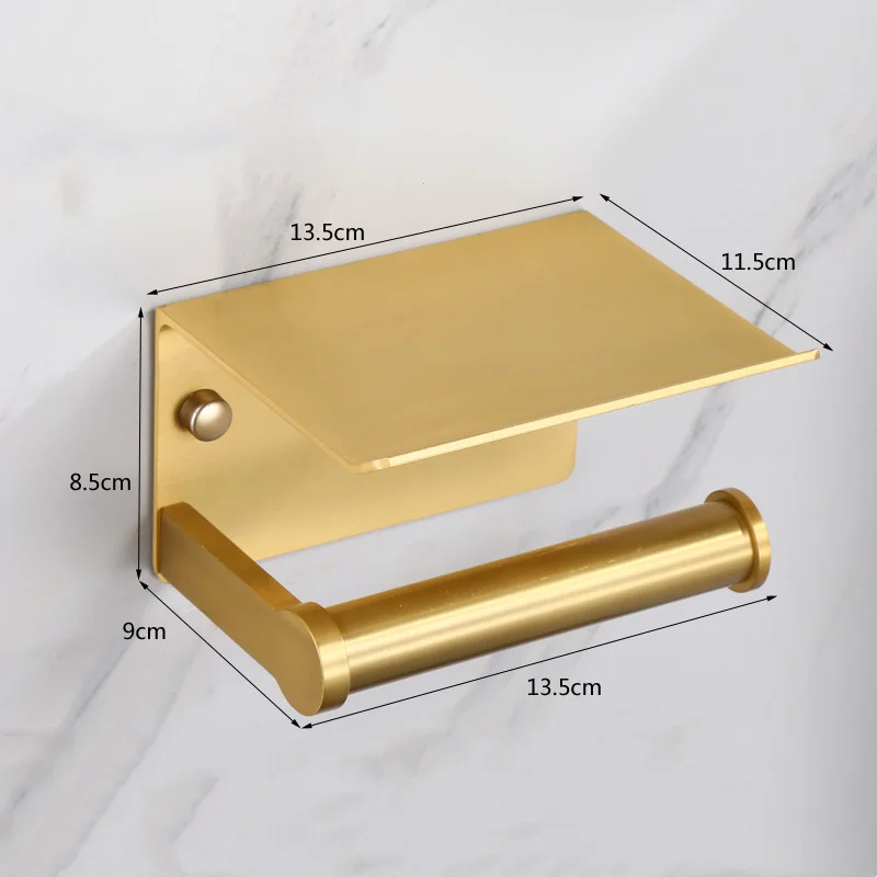 Toilet Paper Holder with Phone Shelf , Stainless Steel Gold, Bathroom Tissue Double Roll Holder Wall Mounted Tissue Dispenser
Toilet Paper Holder with Phone Shelf , Stainless Steel Gold, Bathroom Tissue Double Roll Holder Wall Mounted Tissue Dispenser
