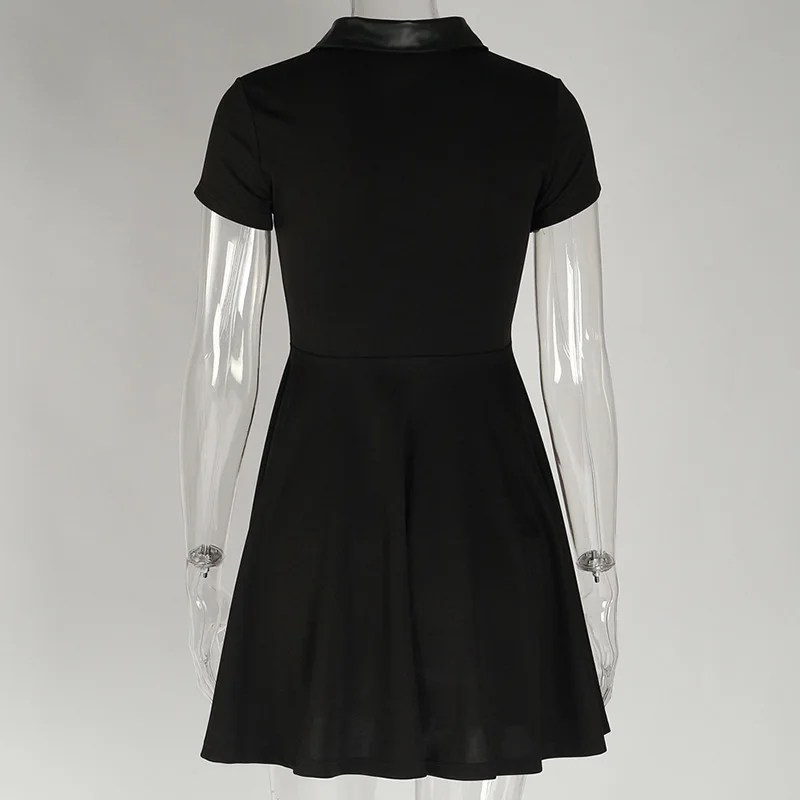 KALENMOS Dress Women Short Sleeve Sexy Turn-down Collar Zip Retro Black Dresses Fashion Punk A-line Vestido Feminino Undefined
KALENMOS Dress Women Short Sleeve Sexy Turn-down Collar Zip Retro Black Dresses Fashion Punk A-line Vestido Feminino Undefined