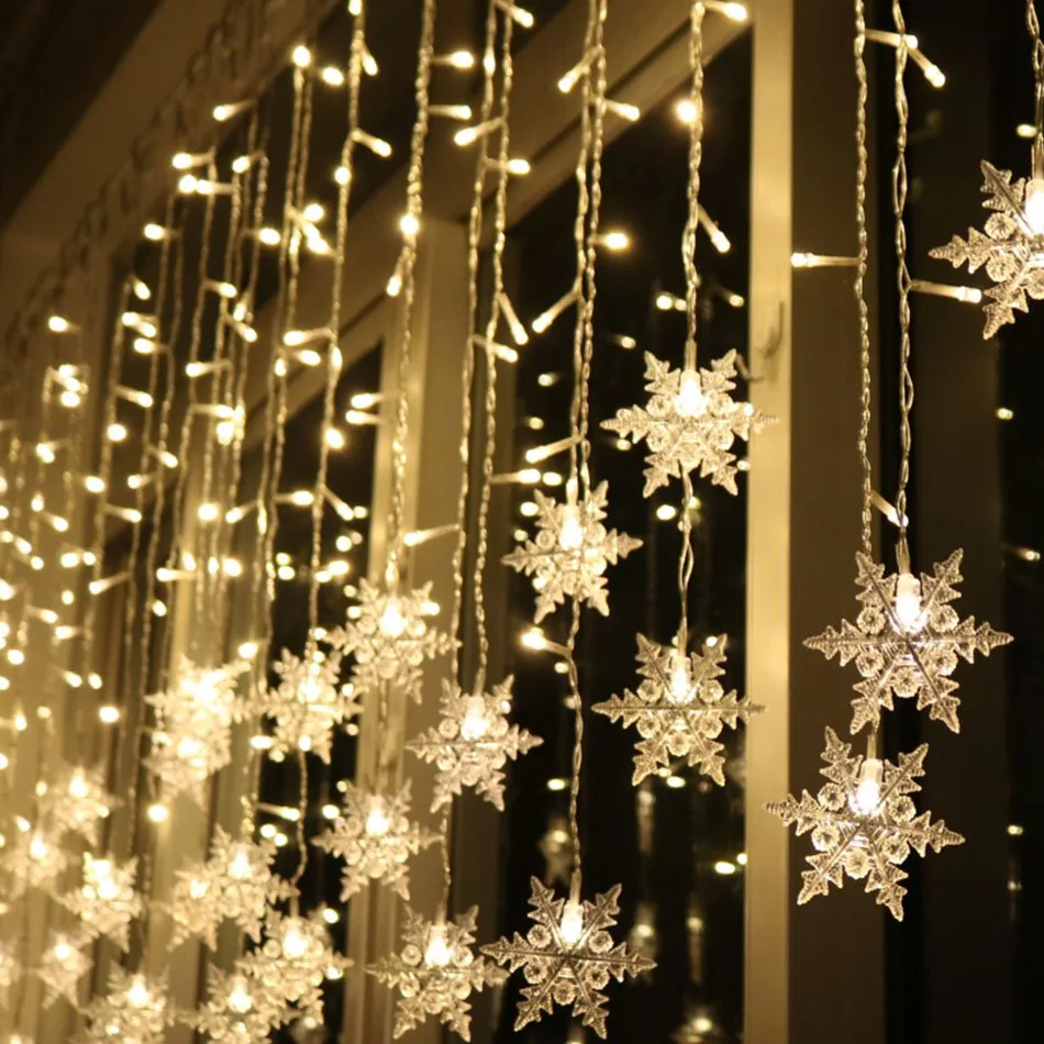 Snowflake String Light 16LED Curtain String Light 8 Lighting Mode Night Light Garden Decorative Holiday Light Plug and Play
Snowflake String Light 16LED Curtain String Light 8 Lighting Mode Night Light Garden Decorative Holiday Light Plug and Play
