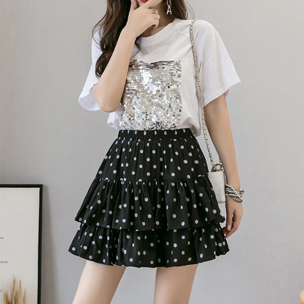 White Mini Cake Skirt VD1753 Women Fashion Polka Dot Print Pleated Short Beach Skirt Falads
White Mini Cake Skirt VD1753 Women Fashion Polka Dot Print Pleated Short Beach Skirt Falads