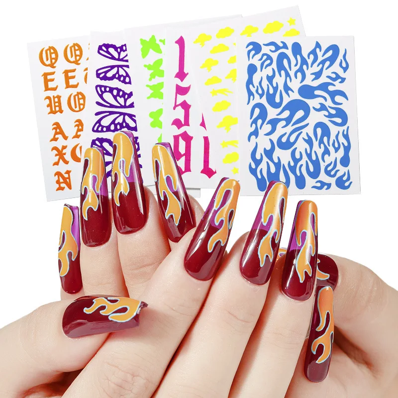6Pcs/Set Fluorescence Nail Art Sticker UV Nails Decorating Makeup Accesssories Easy Use Home Masquerade French Manicure Decals
6Pcs/Set Fluorescence Nail Art Sticker UV Nails Decorating Makeup Accesssories Easy Use Home Masquerade French Manicure Decals